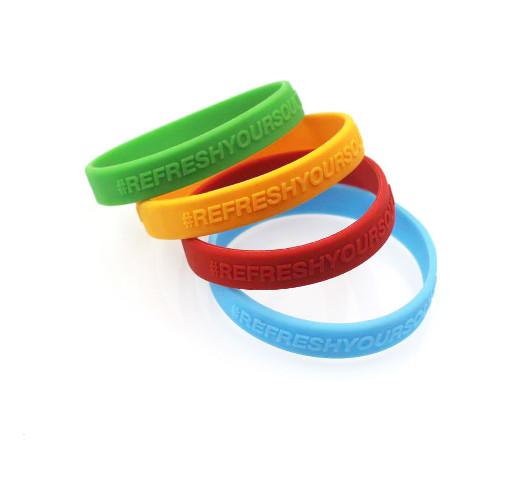 emboss logo silicone wristband fm Aimhigher