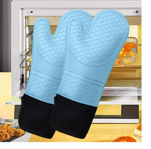38cmL Long Kitchen Silicone Oven Mitts - Aimhigh