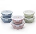 Round 4pcs Collapsible Folding Silicone Food Storage Containers (1)