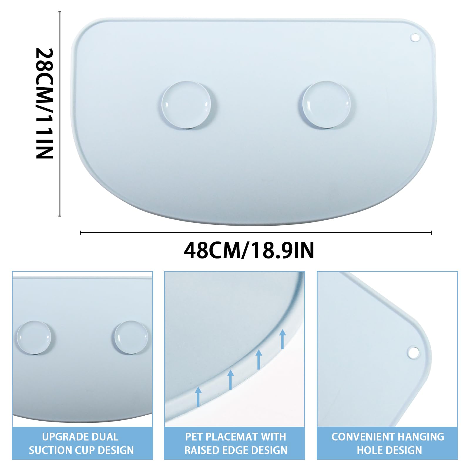 pet feeding mat with suction