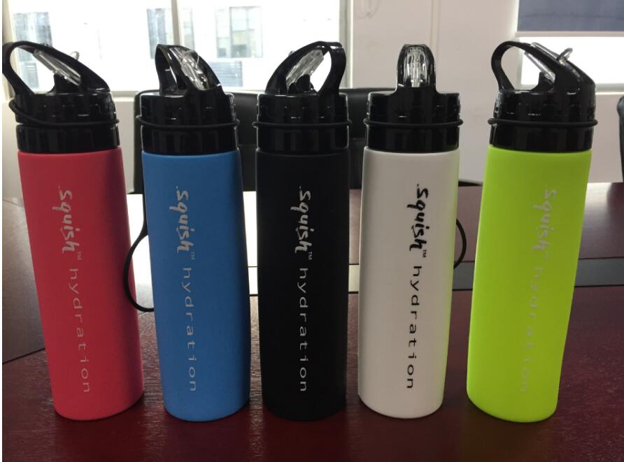 custom logo Folding Drinking Silicone Cup Hiking