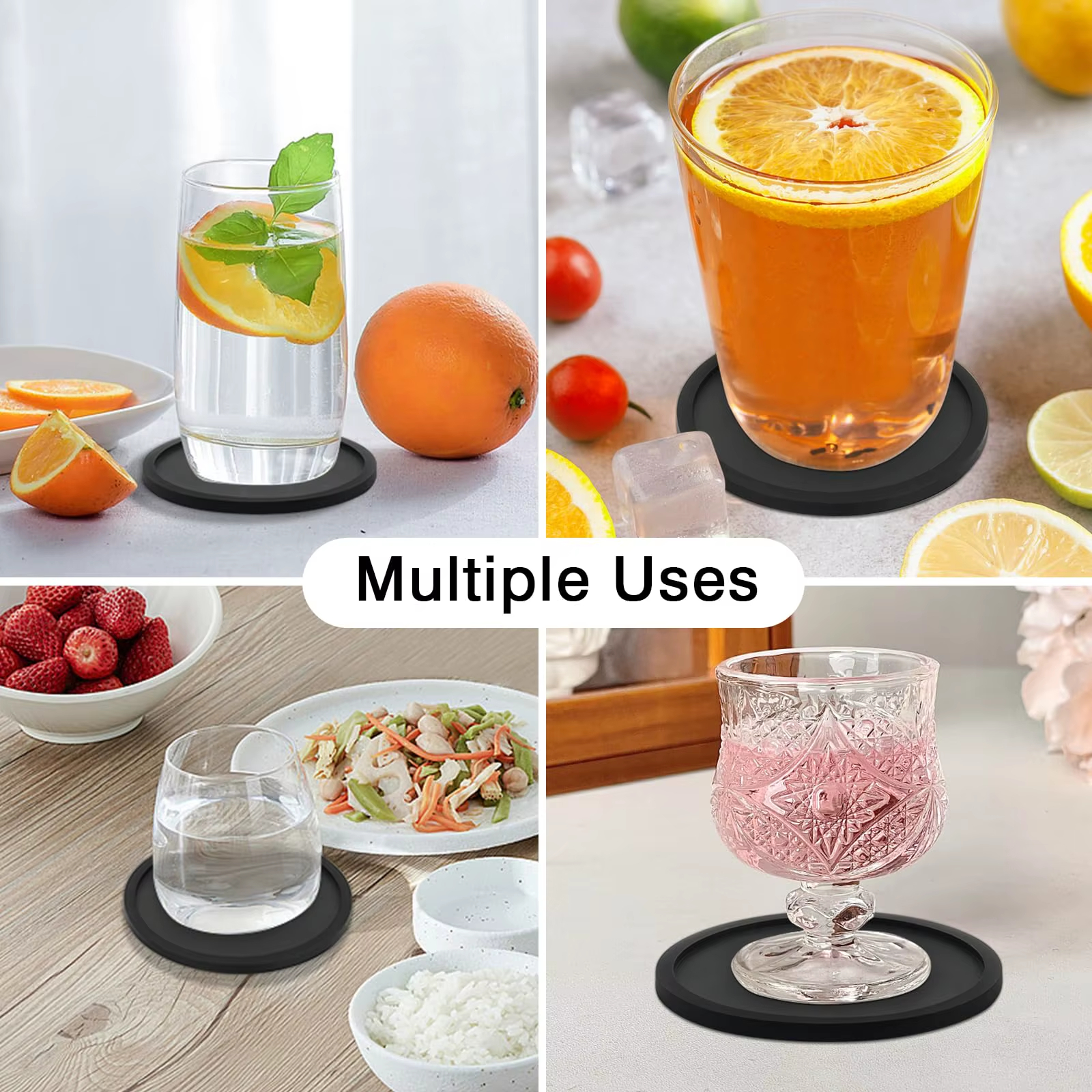 Round Silicone Drink Coasters 