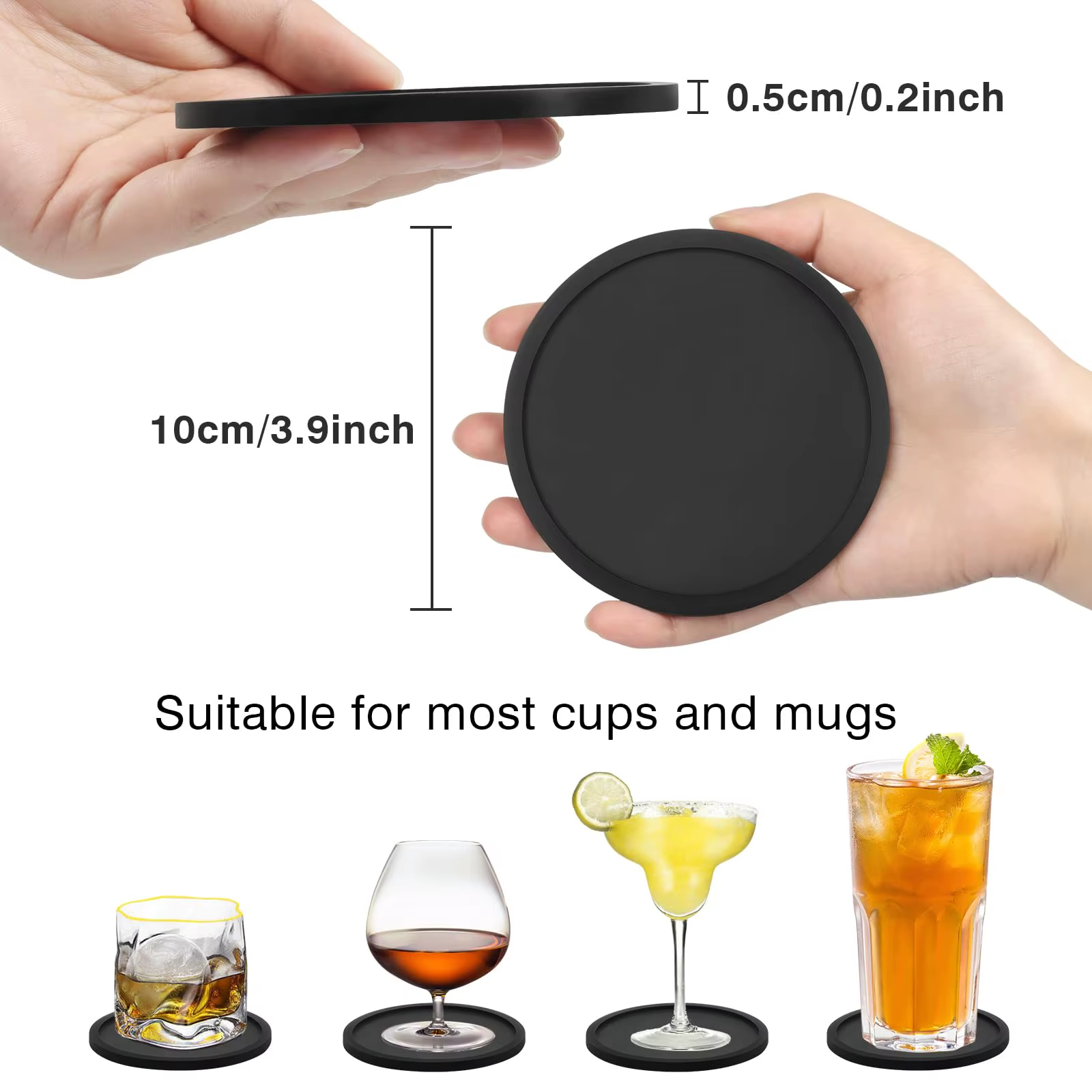 Round Silicone Drink Coasters 