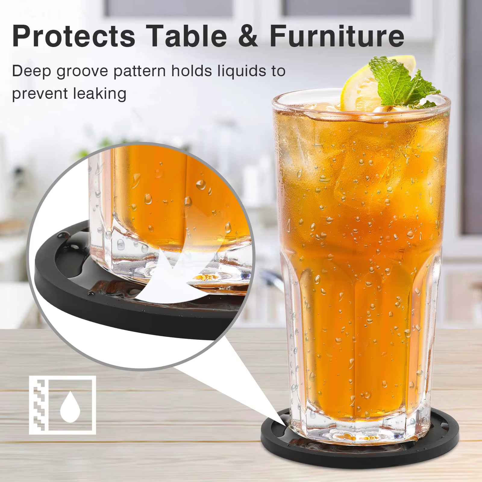 Round Silicone Drink Coasters 