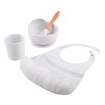 Adjustable Baby Feeding Bib with Large Pocket Food Catcher