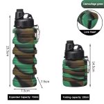 Foldable Silicone Waterbottle with Lid & Strap