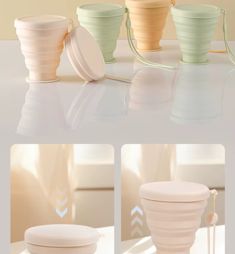 Foldable Silicone Water Cup with Lid