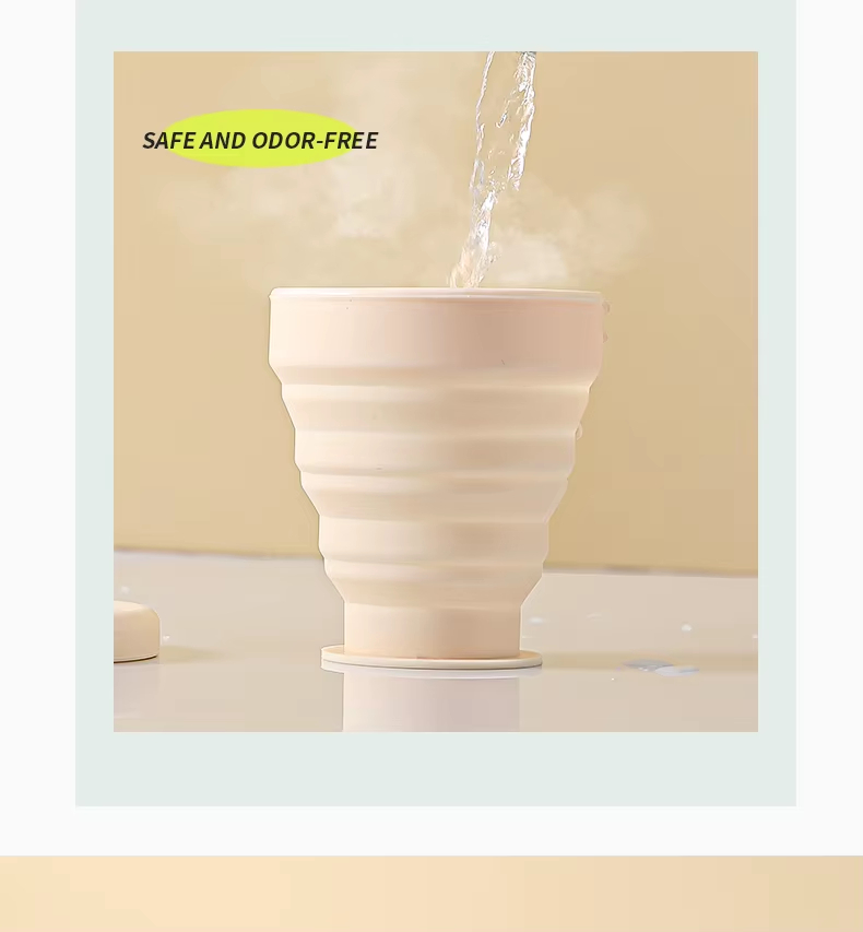 Folding Silicone Water Cup with Lid