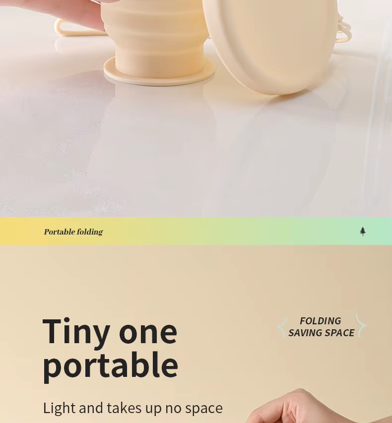 Foldable Silicone Water Cup with Lid