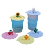 Silicone Cup Coffee Tea Lid Cute Cartoon Design