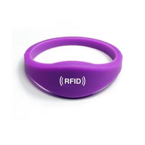 rfid wristband 13.56MHZ Black Silicone Adjustable size