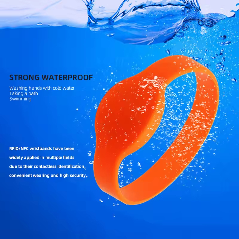 rfid wristband 13.56MHZ Black Silicone Adjustable size