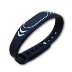 rfid wristband 13.56MHZ Black Silicone Adjustable size