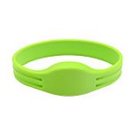 rfid wristband 13.56MHZ green Silicone Adjustable size