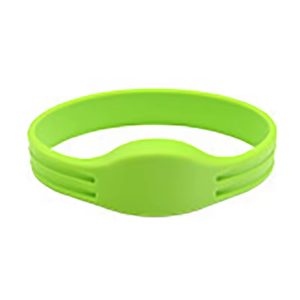 rfid wristband 13.56MHZ green Silicone Adjustable size