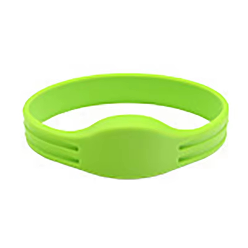 rfid wristband 13.56MHZ green Silicone Adjustable size