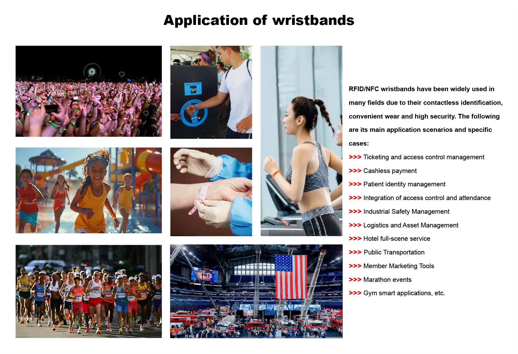 rfid wristband 13.56MHZ Black Silicone Adjustable size