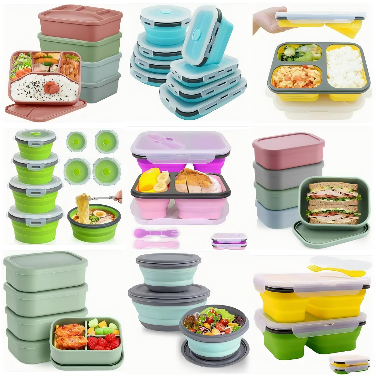 silicone foldable lunch box