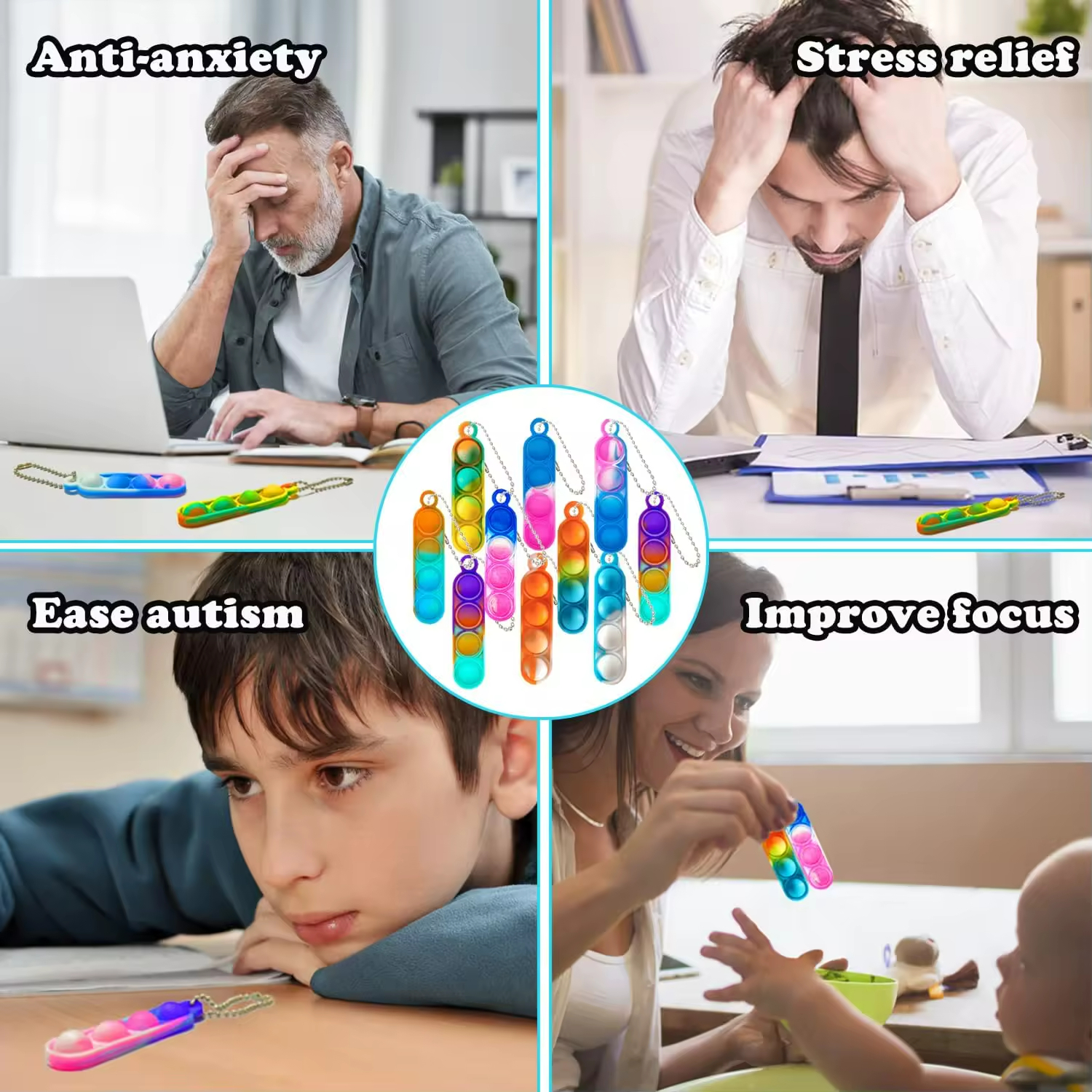 Mini Pop Fidget Keychain