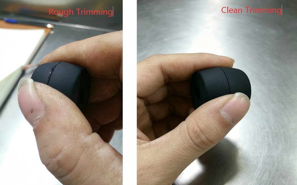 rough trimming and clean trimming of silicone
